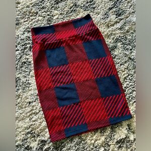 LuLaRoe blue and red Buffalo Check Cassie Skirt